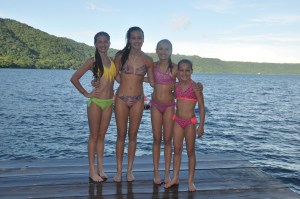 Having fun in the lake